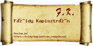 Földy Kapisztrán névjegykártya